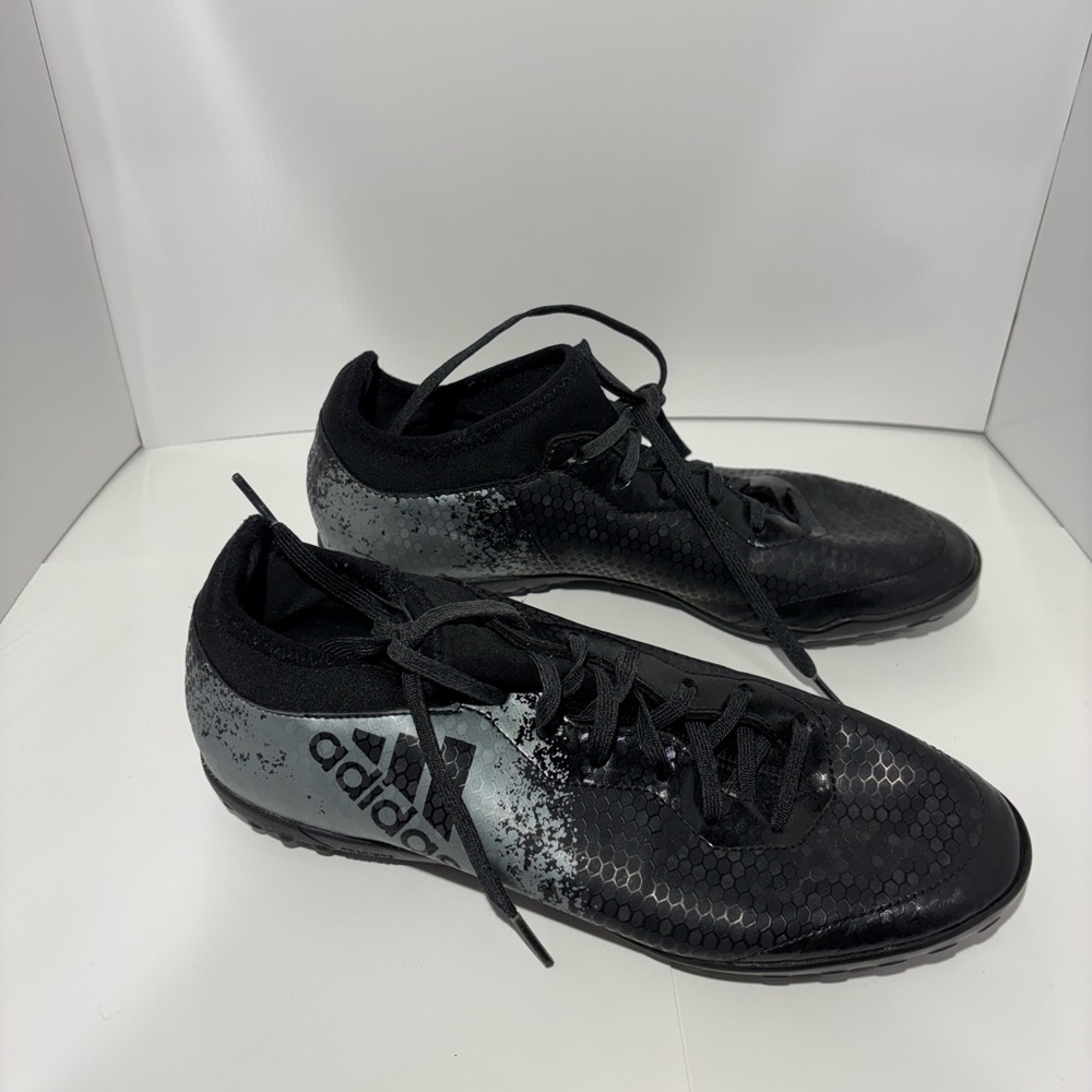 Adidas Men's Black and Silver Indoor Soccer (Turf Sneakers)
